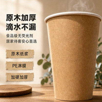 一次性加厚食品级奶茶纸杯商用批发50只起