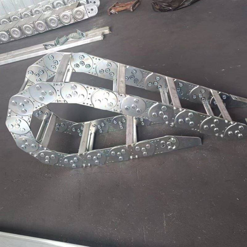 钢制拖链全封闭桥式机床电缆工程拖链不锈钢金属坦克链TL钢铝拖链