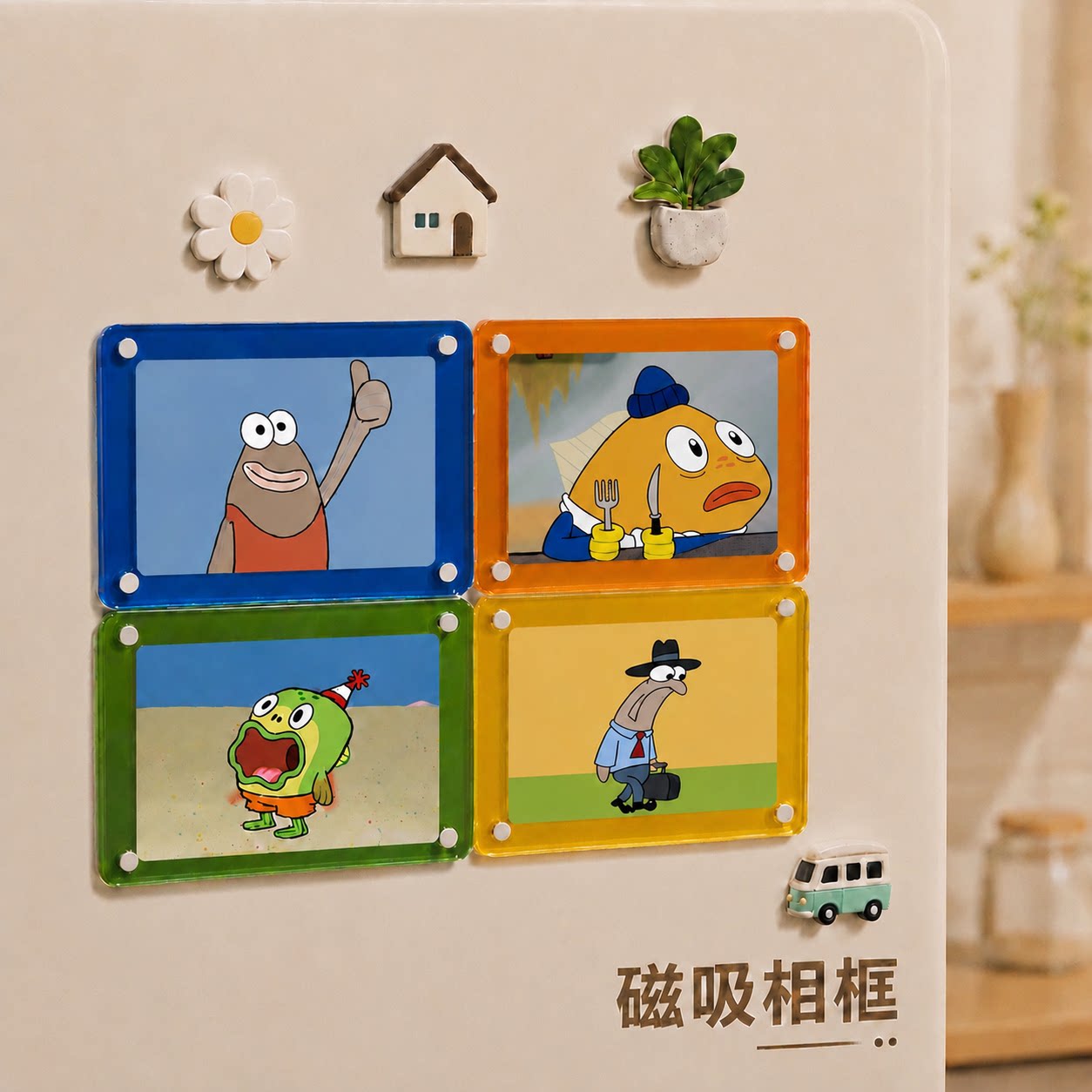 亚克力磁吸三寸拍立得相框冰箱贴图片