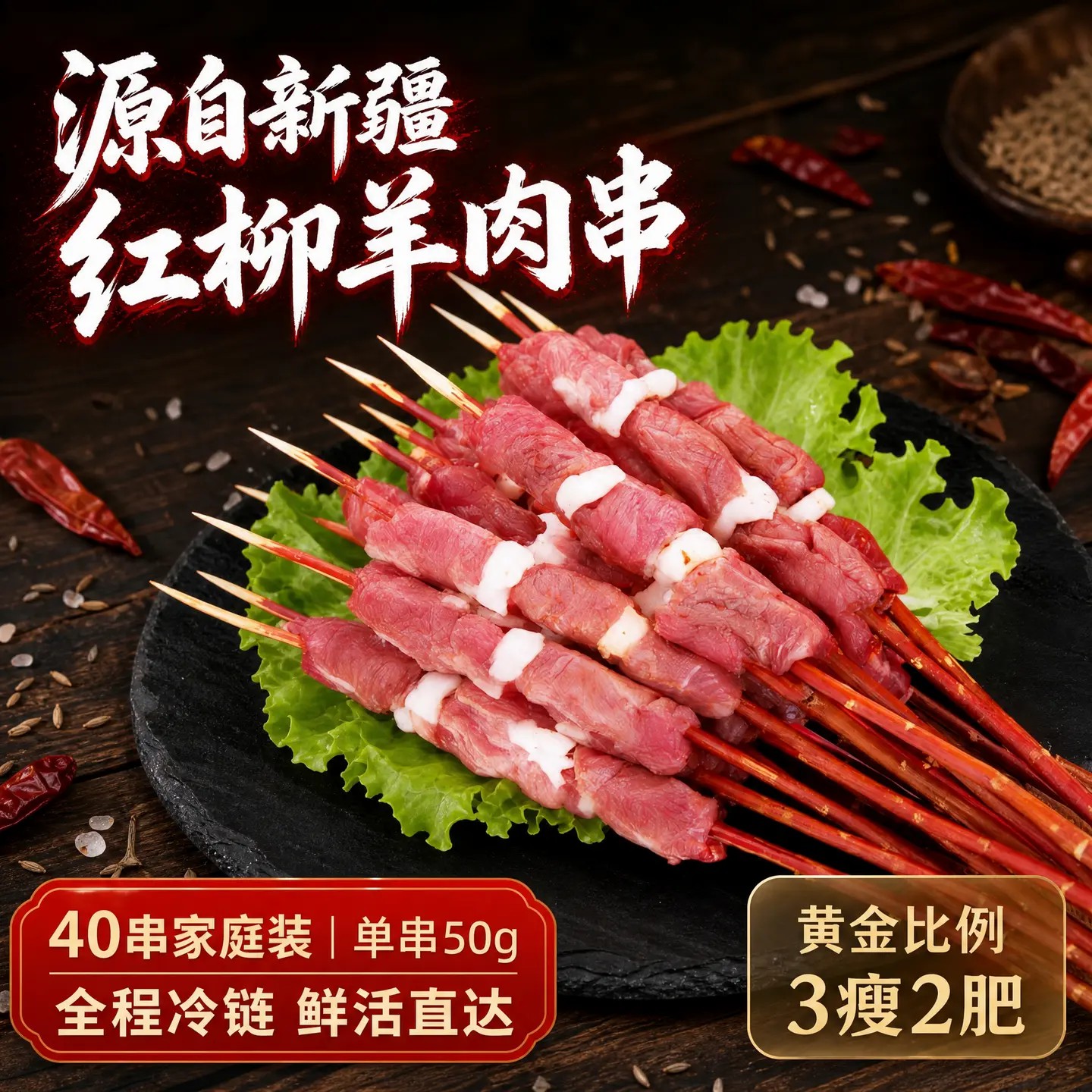 金色沐阳新疆红柳羊肉串