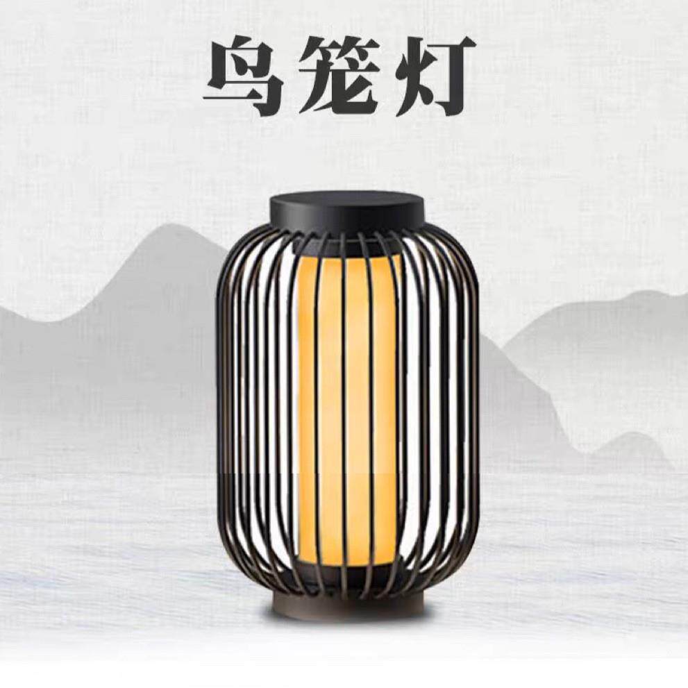 新中式太阳能鸟笼草坪灯庭院景观灯户外落地灯别墅装饰灯民宿灯笼