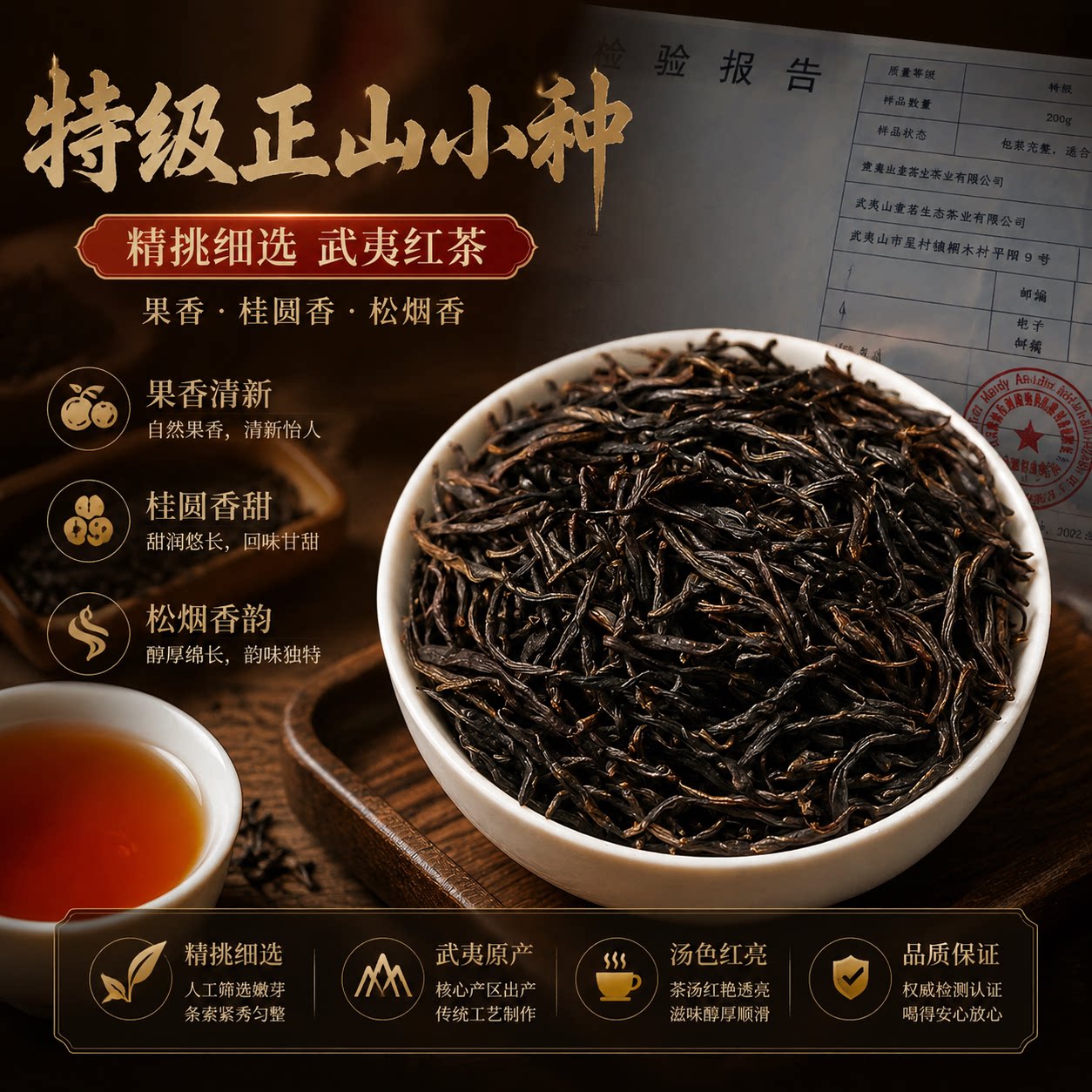 【爆款】正山小种红茶晒红兰香蜜韵花果香蜜甜细腻回甘可冷泡热泡