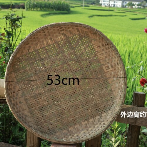 手工竹筛竹制品竹编晾晒圆簸箕子家用晾晒干货粮食竹制竹筐有孔