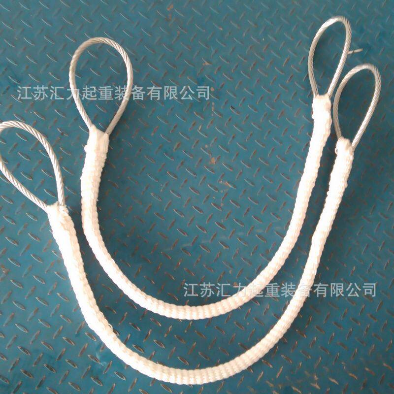 加护套钢丝绳索具5t6m尼龙外包镀锌钢丝绳24mm组合钢丝绳索具