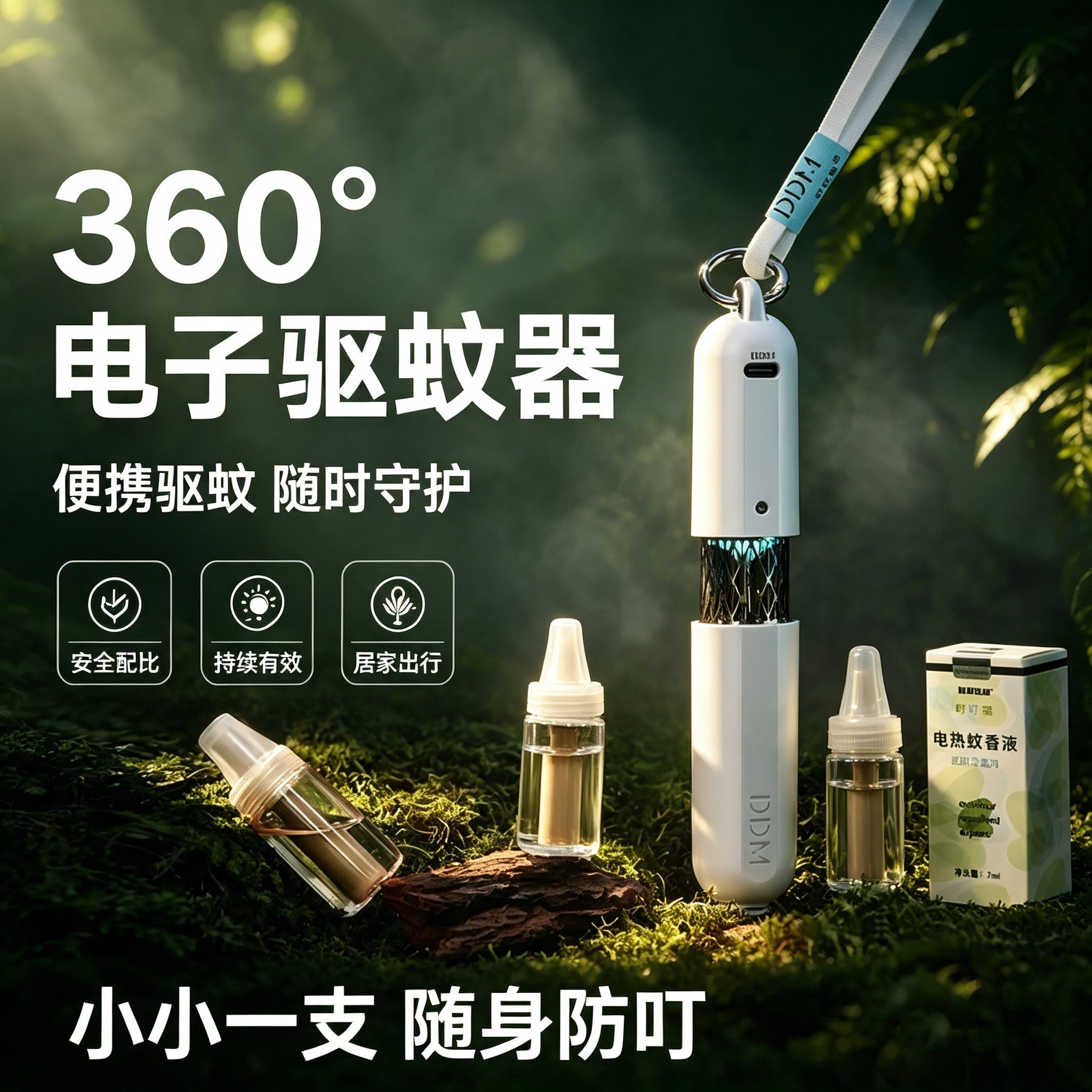 叮叮猫便携式电热蚊香液驱蚊器小飞棍二代室内户外强效驱蚊器钓鱼