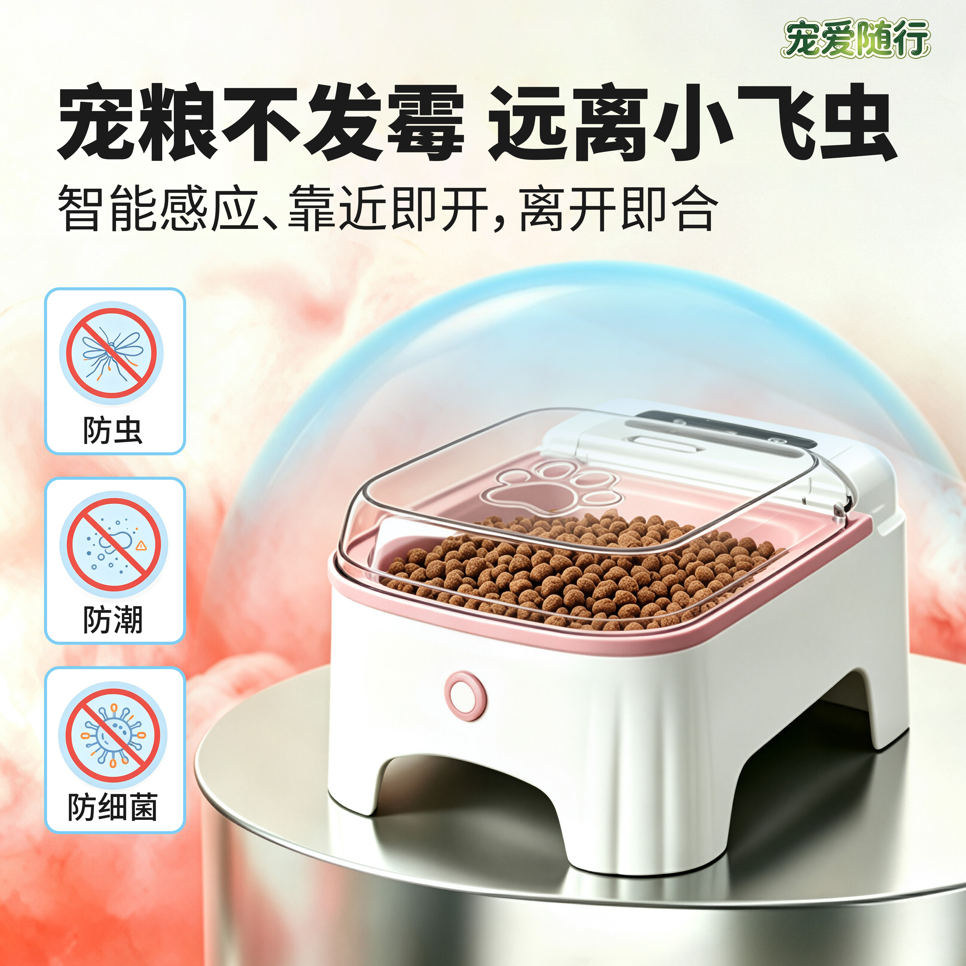 智能宠物喂食器猫狗通用自动投食机定时精准定量感应开盖喂食碗
