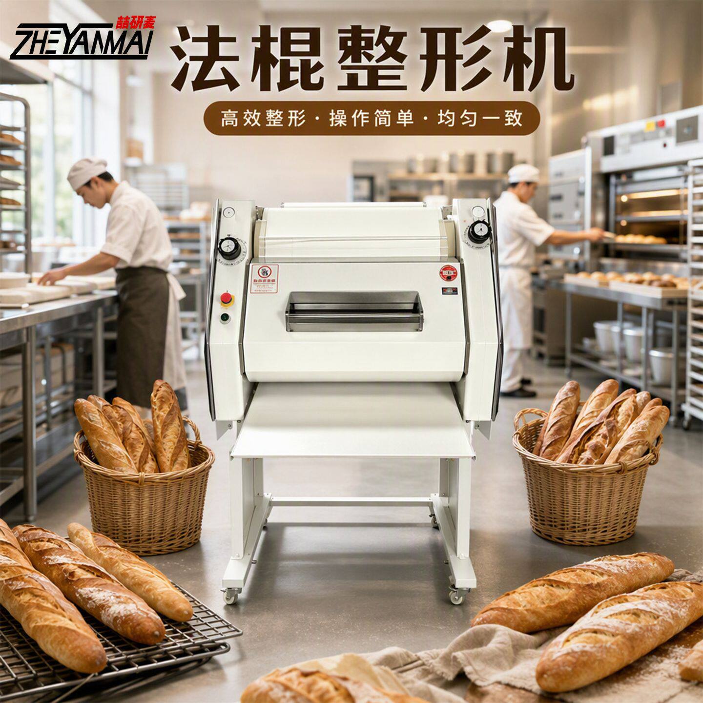 商用法棍整形机全自动法棒成型机法式长棍面包搓卷机面包房烘焙
