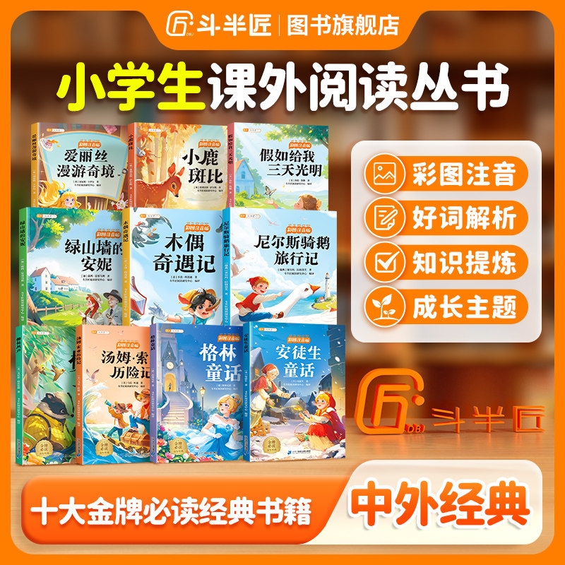 大开本】国际获奖阅读全套10册一年级阅读课外书必读二三年级暑假阅读儿童读物安徒生童话柳林风声格林童话绿山墙的安妮带拼音名著