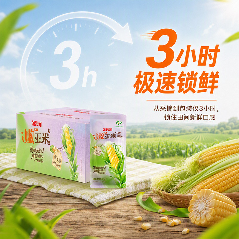 金沙河东北新鲜嫩玉米四平糯玉米