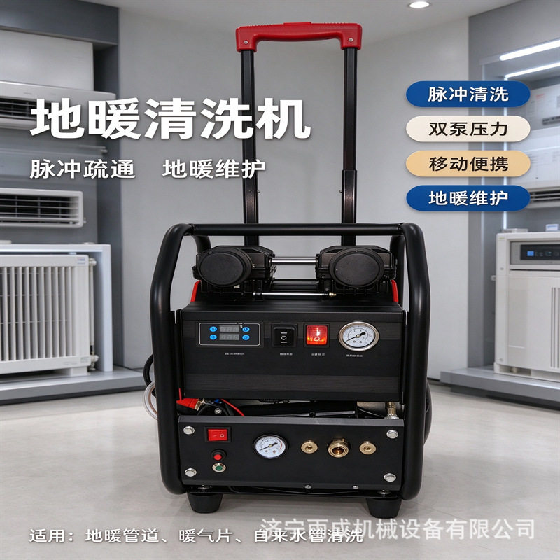 智能地暖地热清洗机自来水管热水器清理机脉冲射弹清洗一体机