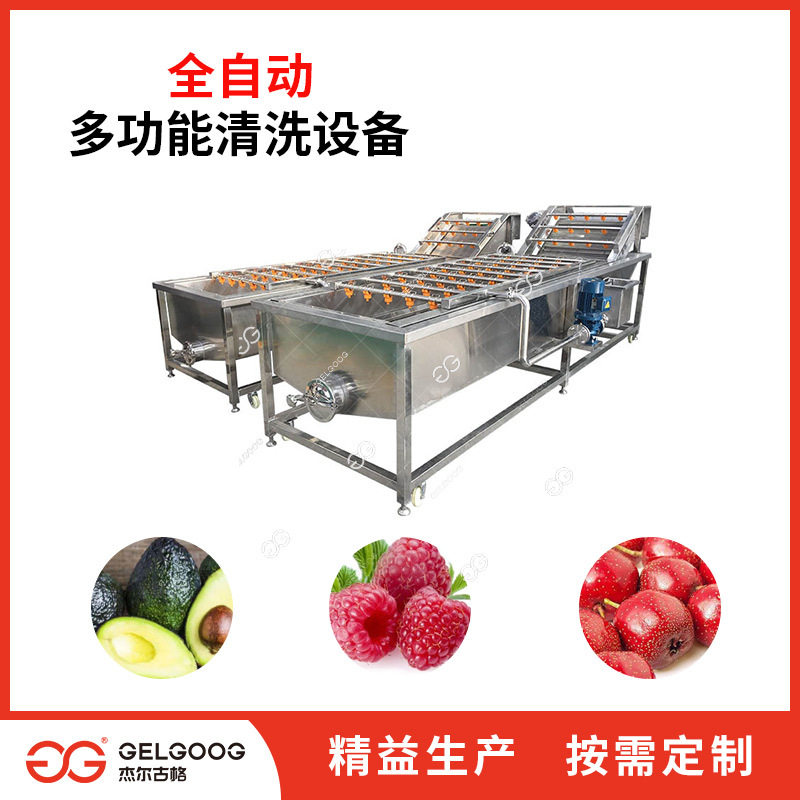 水果清洗风干分级生产流水线设备水果气泡清洗机牛油果清洗机