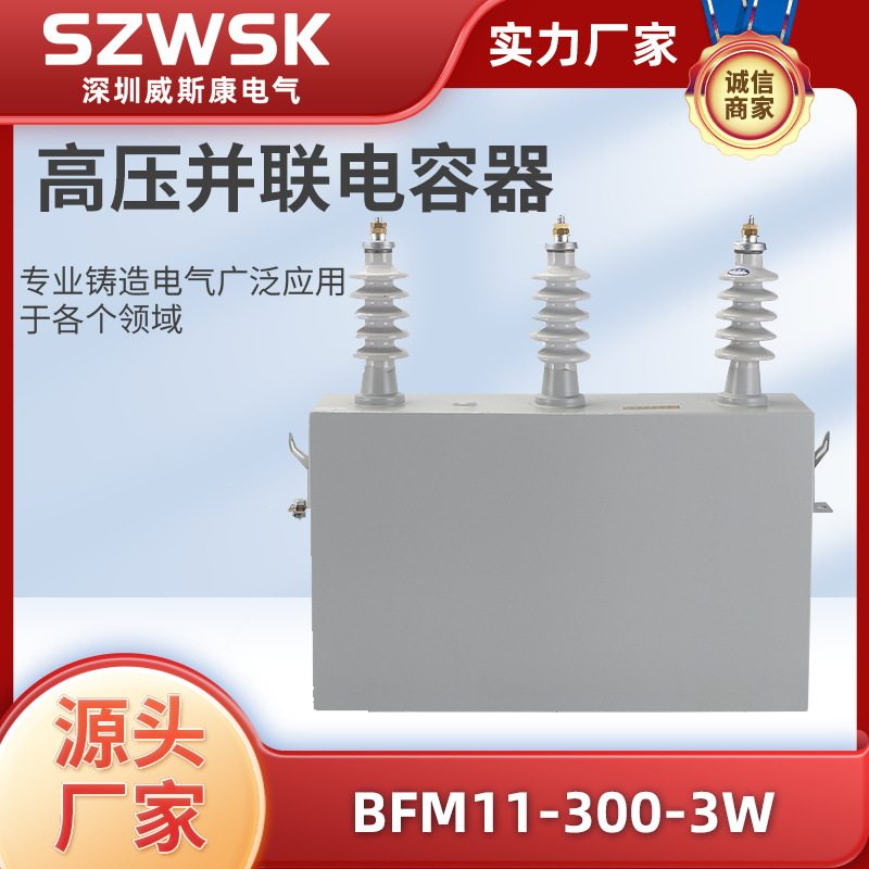 厂家直销高压并联电容器BFM11-300-3W高压电力电容器户外电容器