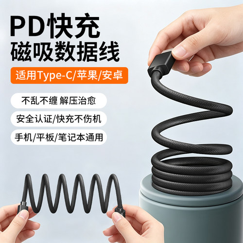 磁吸双Type-CPD100W快充数据线