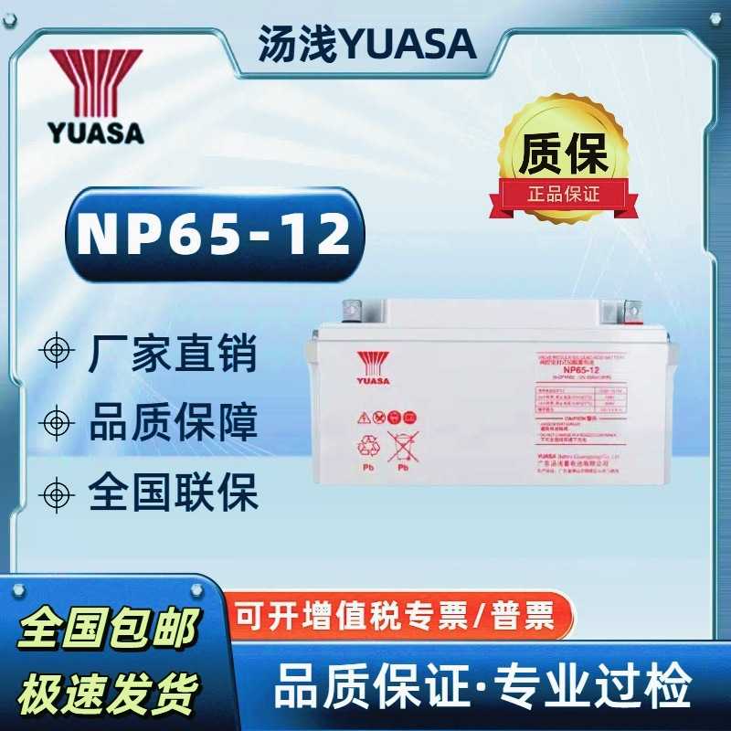 YUASA汤浅蓄电池NP65-12铅酸免维护12V65AH太阳能UPS直流屏电源用