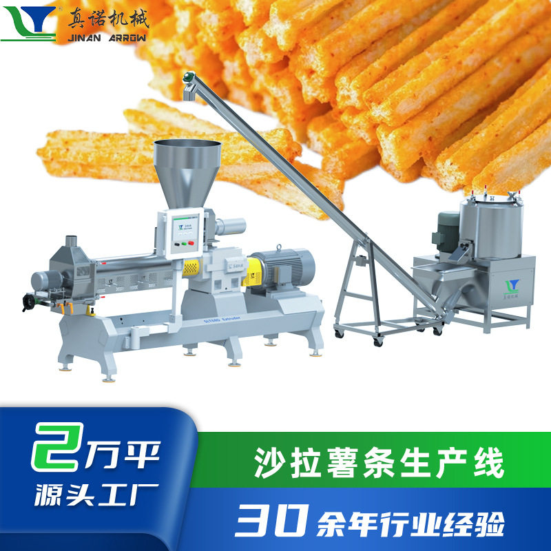 沙拉薯条生产机器网红焦糖小麻花膨化机真诺多功能休闲食品设备