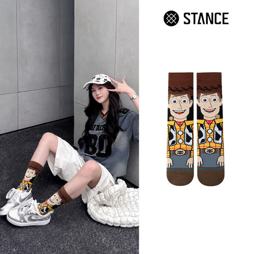 STANCE潮流袜子玩具总动员联名中筒袜胡迪头像男袜女袜香氛百搭袜