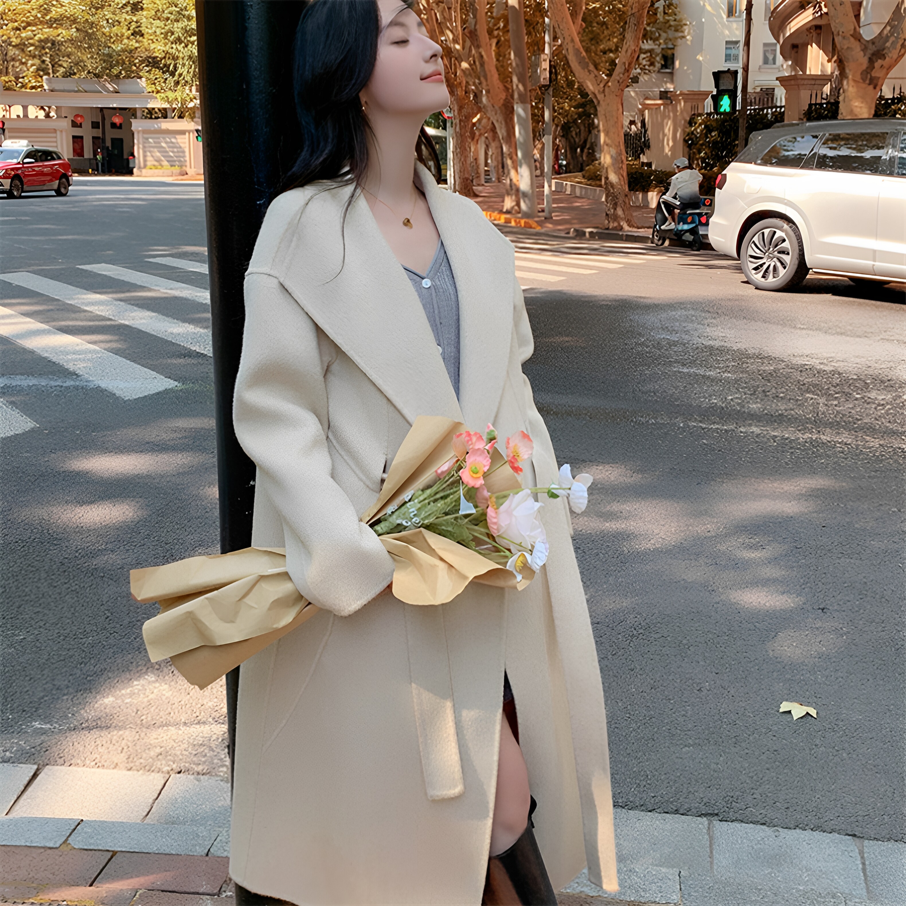 冬季小香风羊绒大衣女大码爆款