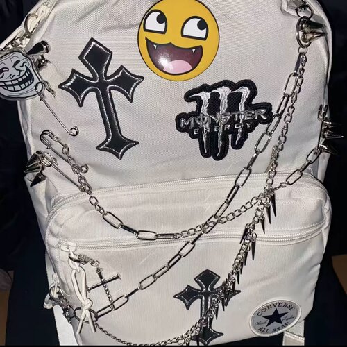 朋克风十字架骷髅头刺绣贴防水不易掉装饰DIY书包衣服手工布贴