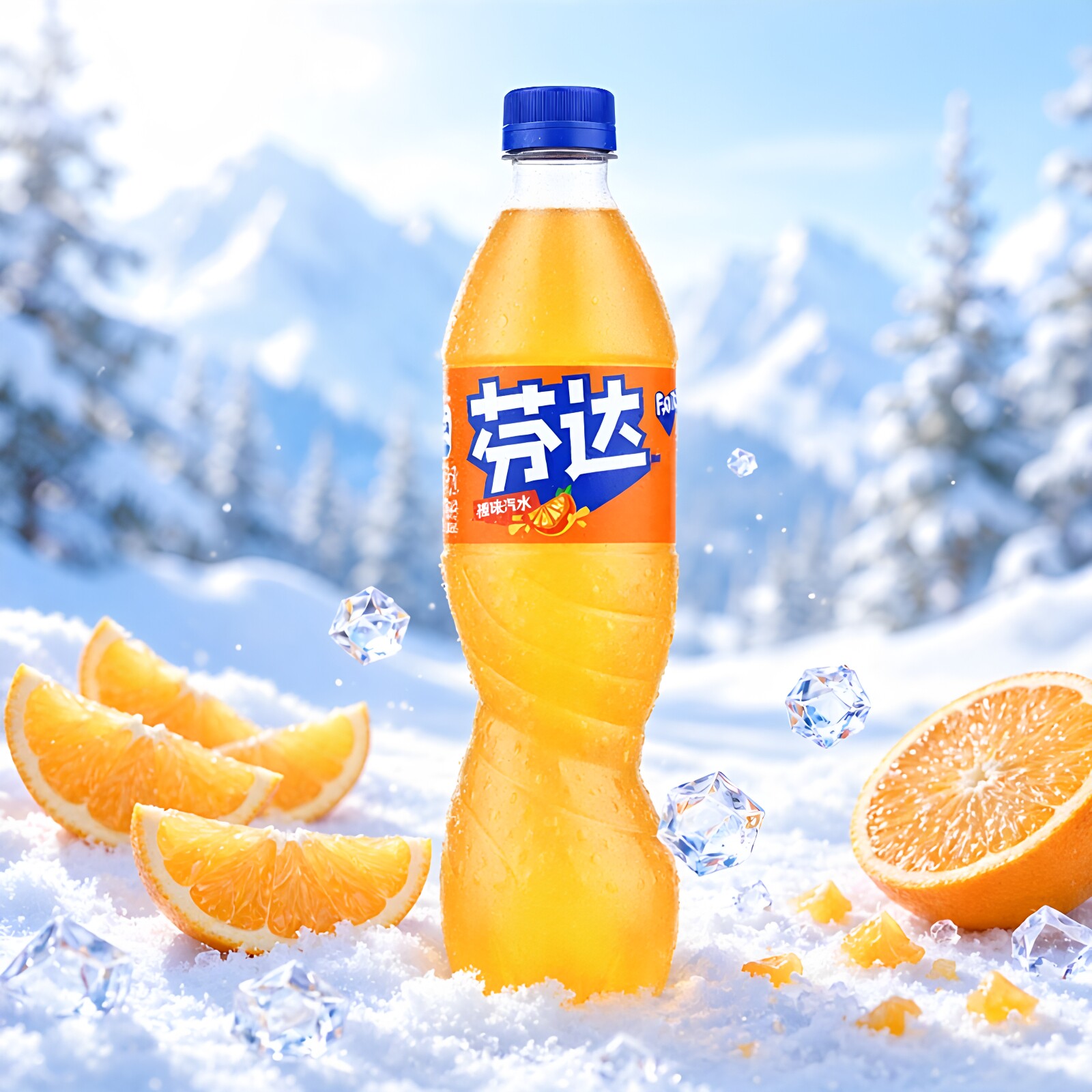 芬达橙味汽水500ml*5瓶装碳酸饮料办公室聚会气泡水清爽夏日饮品