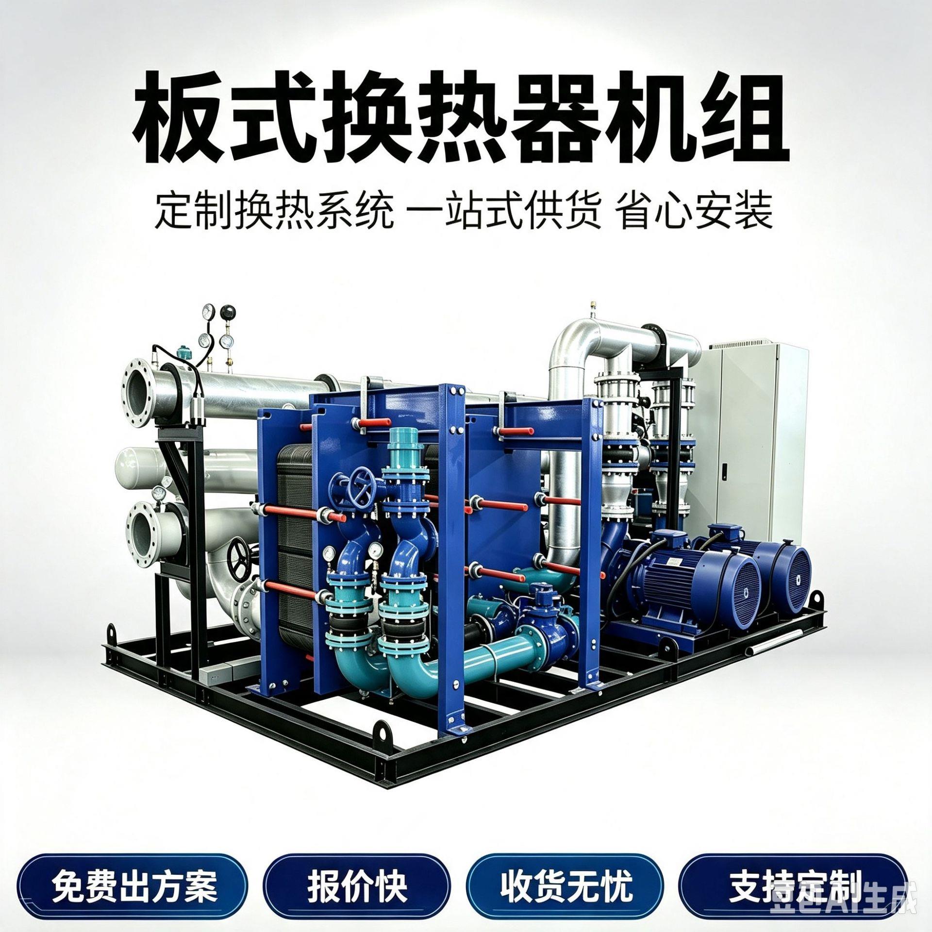 厂家板式换热机组定制蒸汽水效智能采暖水水换热板式换热机组