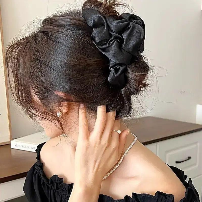 闪光褶皱小抓夹优雅网红女国潮风尚头饰复古发卡韩系温婉抓夹JH