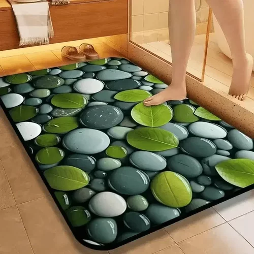 硅藻泥5D立体吸水防滑垫家用卧室卫生间洗手台浴室入户垫门厅垫cc