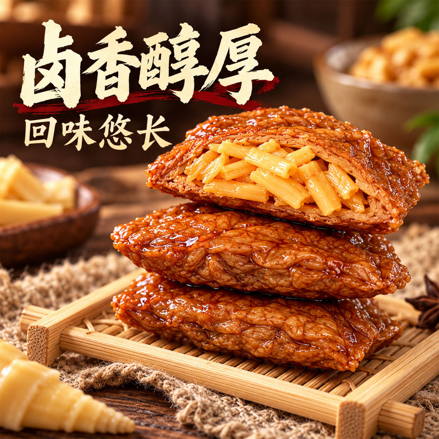 永得利福建特产夹笋丝豆干低手撕豆腐干脂豆脯烤素肉卤味解馋零食