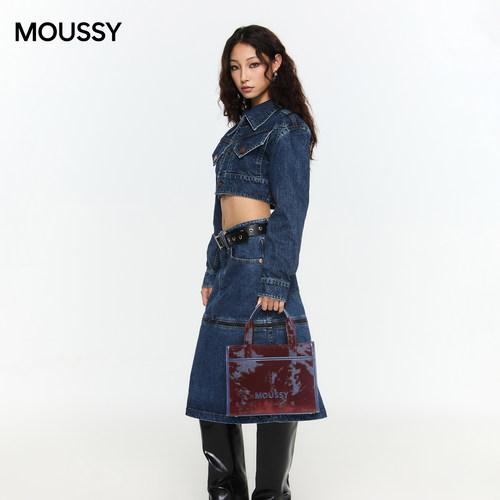 Moussy撞色新中式通勤托特包