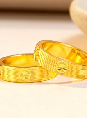 越南沙金米字星芒古法拉丝女款戒指直播货源强保色跨境热销款