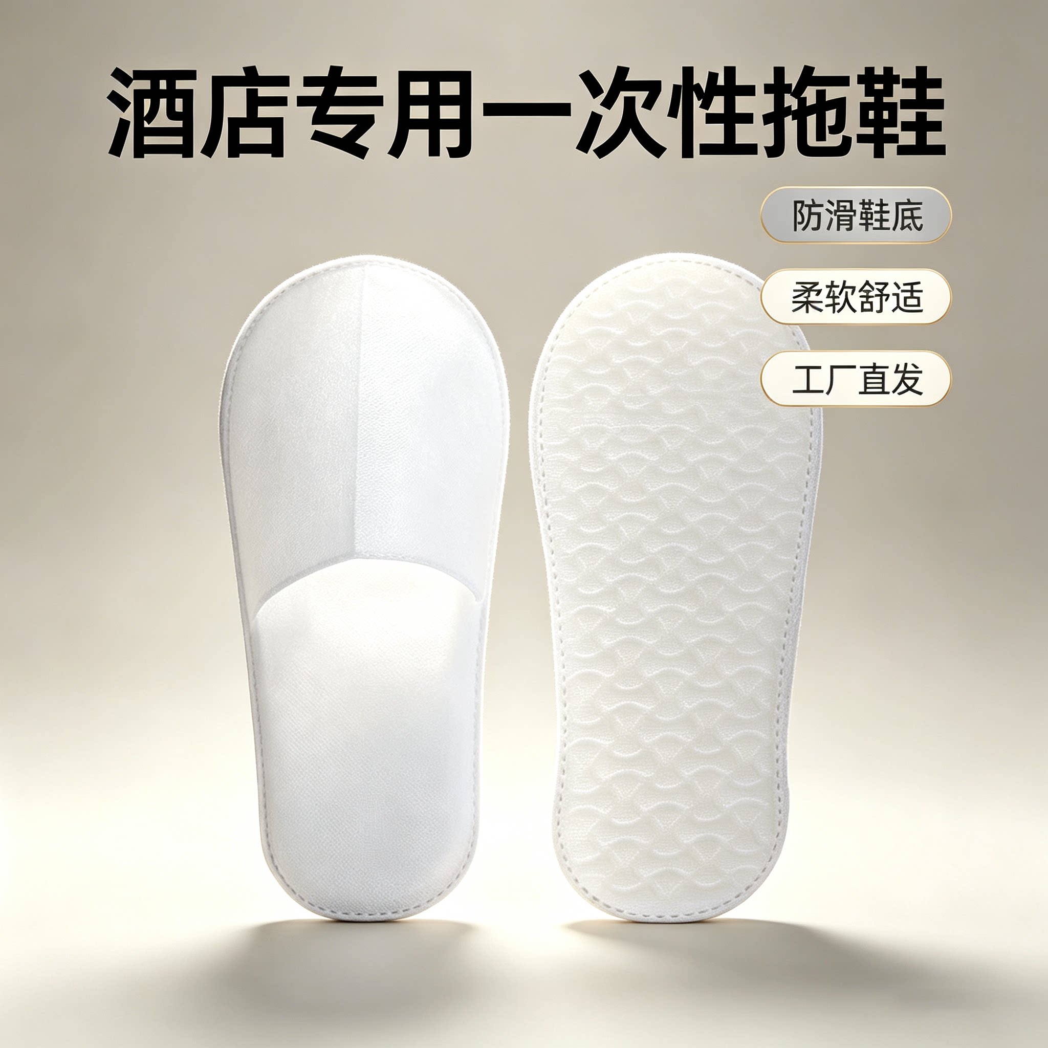 1000双一次性拖鞋酒店专用宾馆待客无纺布拖鞋加厚防滑家用可定制