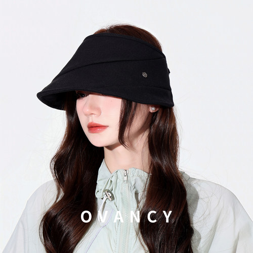 OVANCY遮侧脸防晒帽女2026新款夏季户外运动空顶帽防紫外线遮阳帽