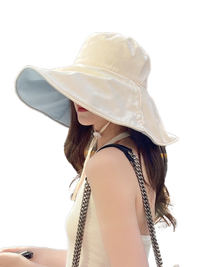 冷感防晒帽女夏季防紫外线渔夫帽