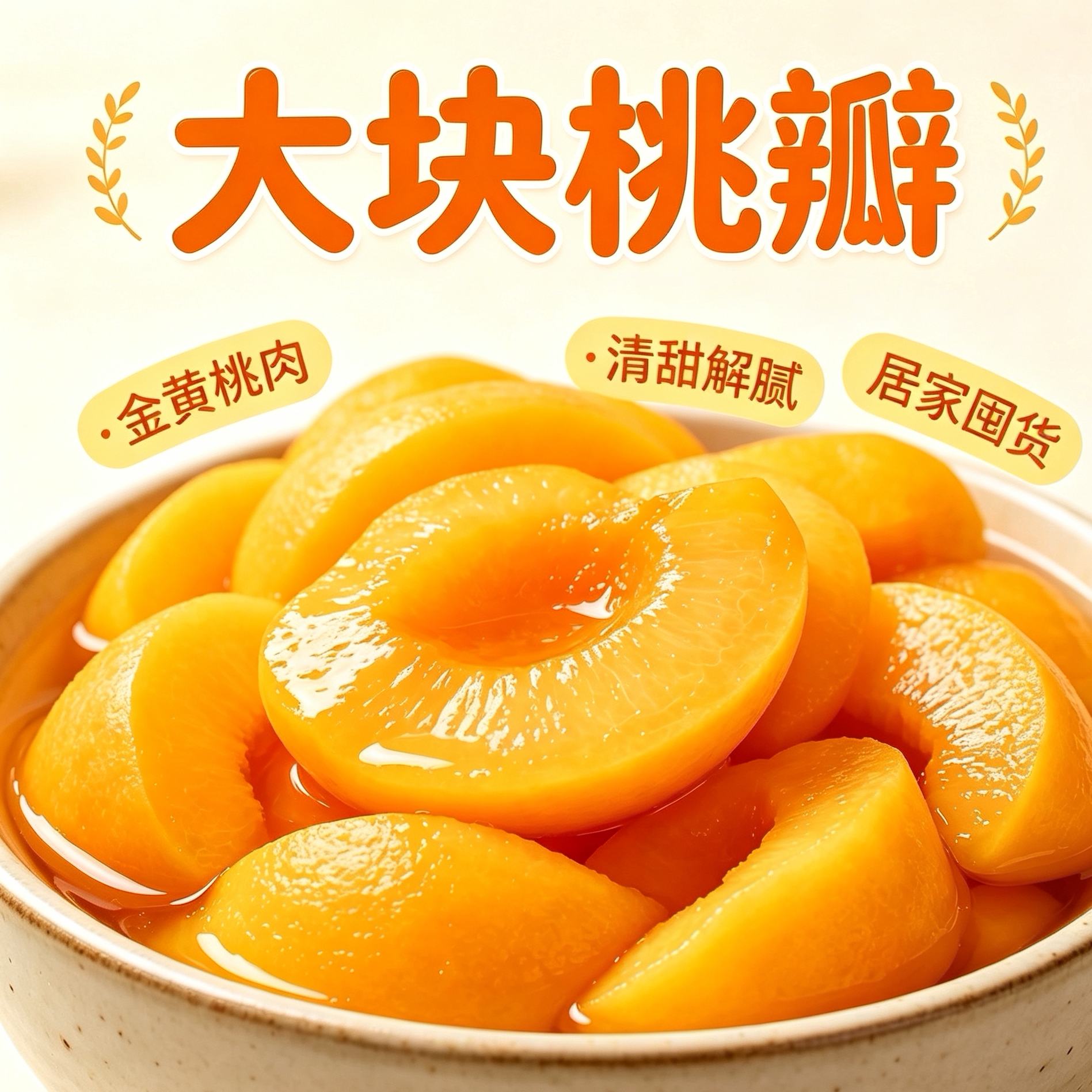 糖水黄桃罐头510g大瓶装即食