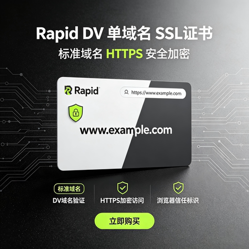 Rapid‑DV单多域名SSL证书网站域名HTTPS安全免费协助安装配置TLS
