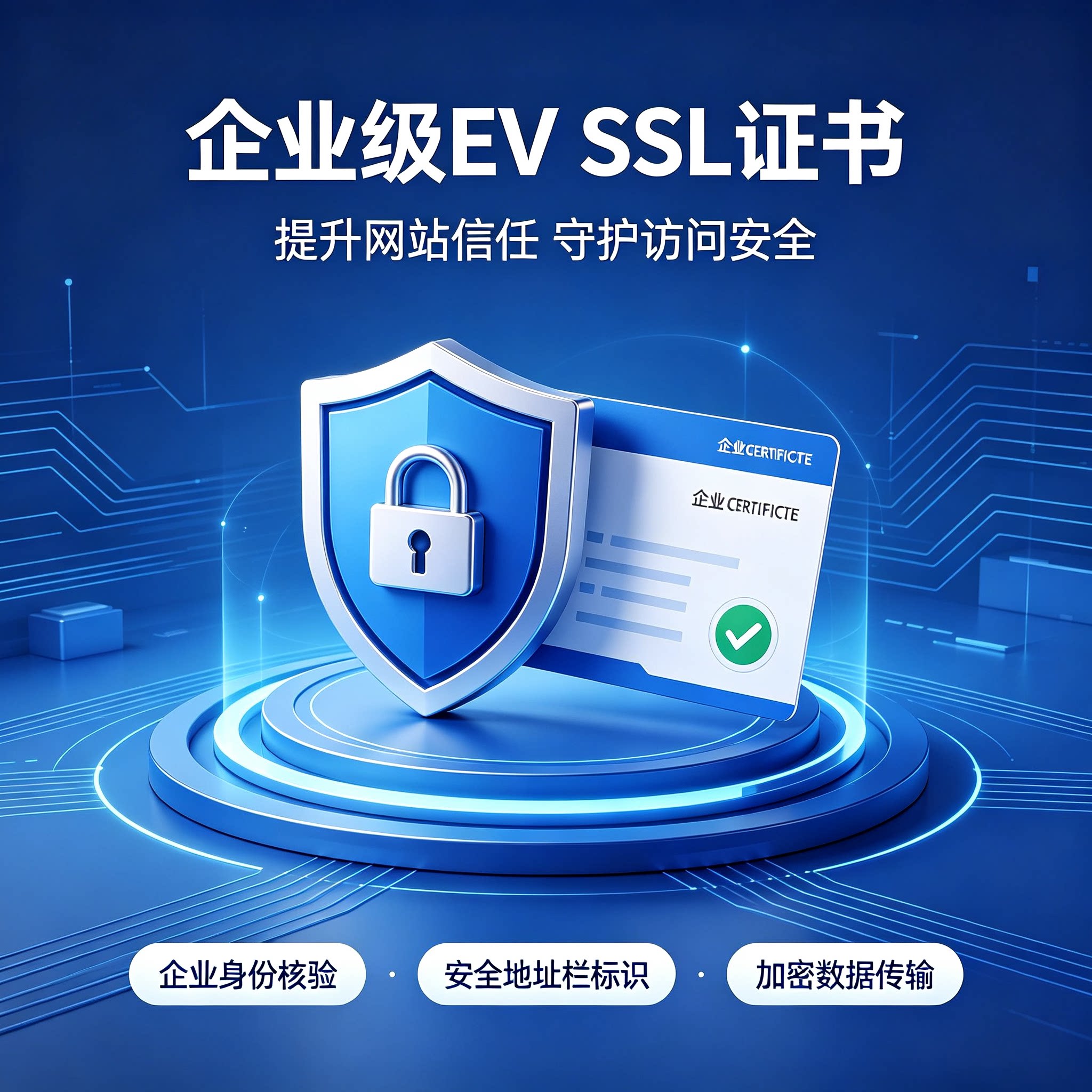 企业级EV扩展验证SSL证书官网专用绿色地址栏高端可信加密TLS证书