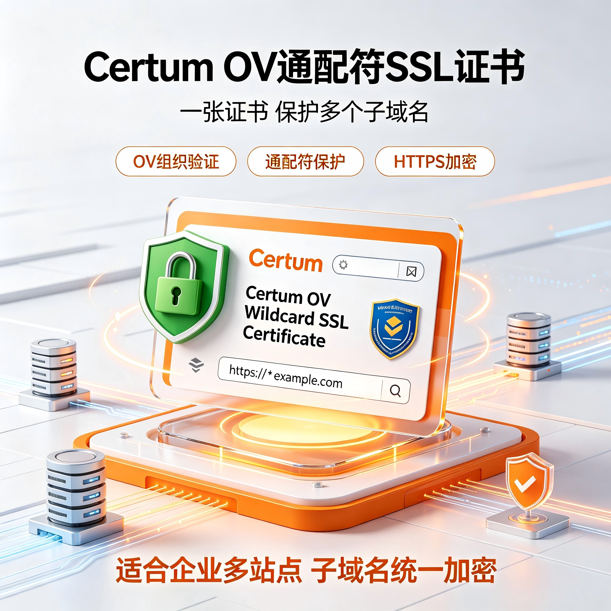 Certum OV通配符SSL证书企业组织认证多子域名HTTPS安全加密证书