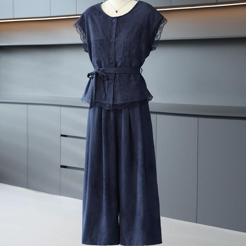 母亲节妈妈夏装裙裤套装2026新款中老年五十50多岁洋派礼物衣服女