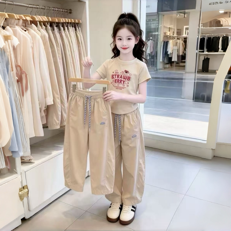 2026夏季女童洋气T恤裤套装