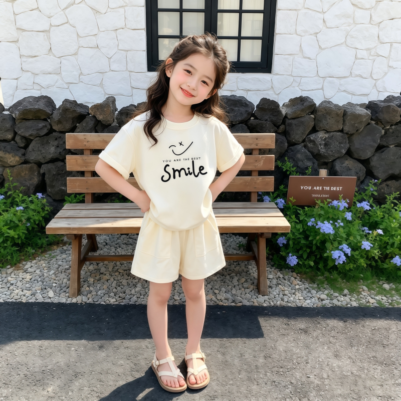 女童夏季短袖短裤两件套2026潮