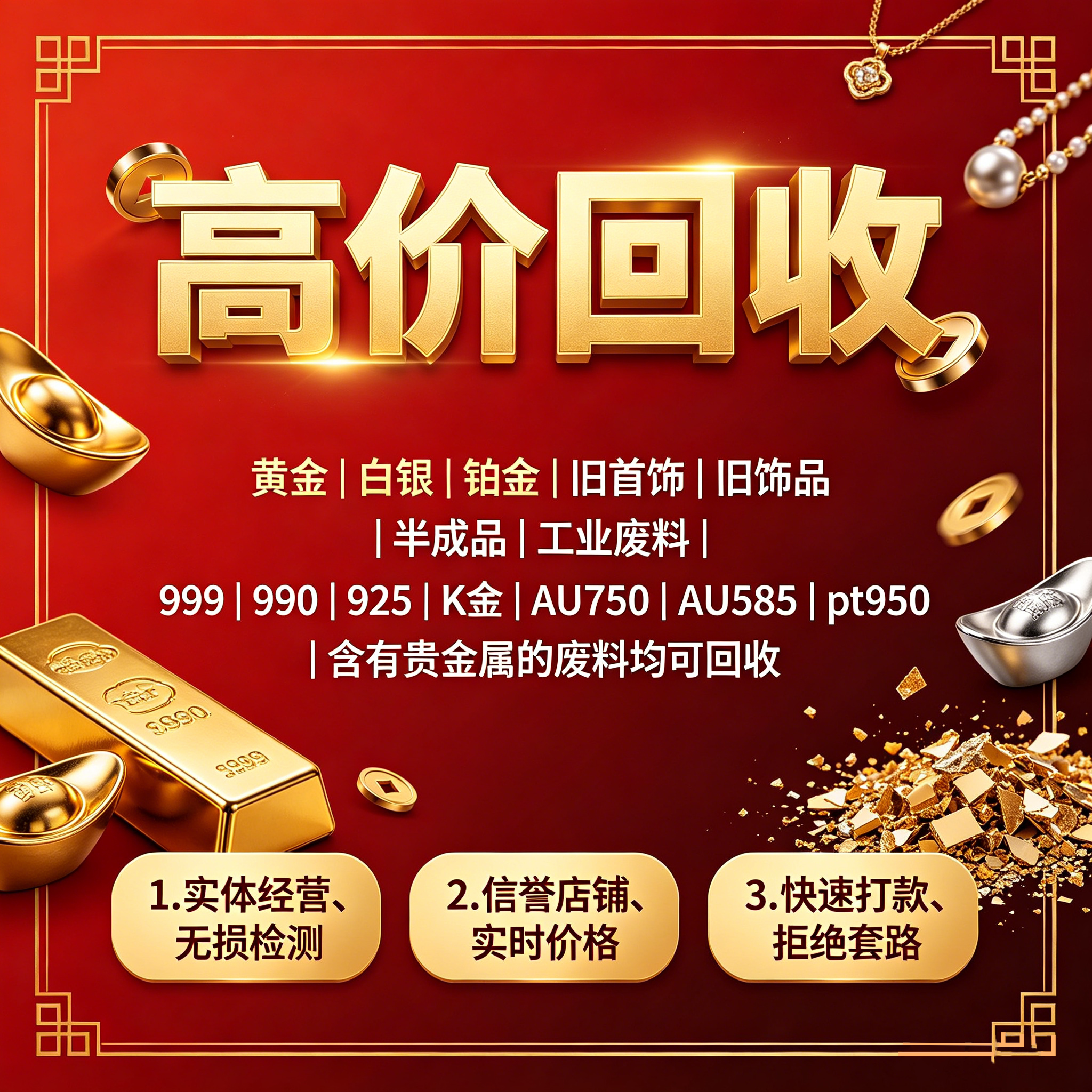 戒指回收 贵金属18K金回收旧黄金铂金钯金旧首饰旧银回收收购黄金