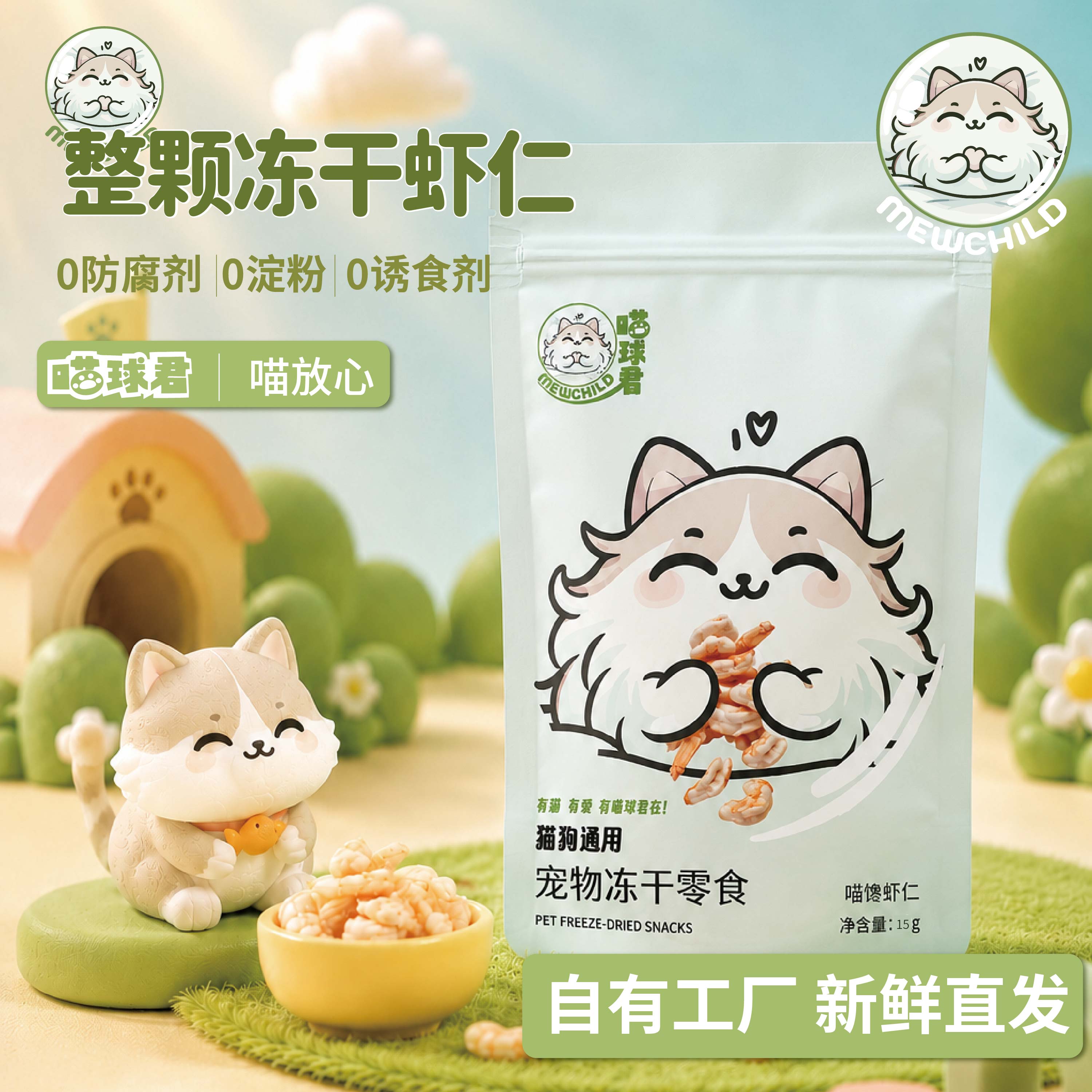 喵球君冻干虾仁猫狗零食高蛋白图片