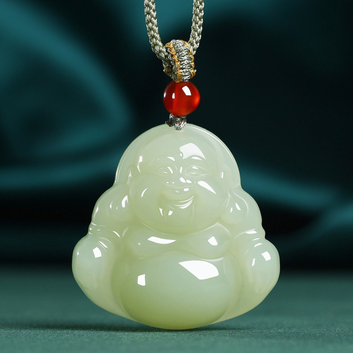 真品天然和田玉弥勒佛吊坠精品