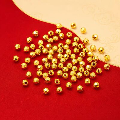【畅美然】黄金金珠散珠足金999蹦迪纯金金珠配件转运珠送礼搭配
