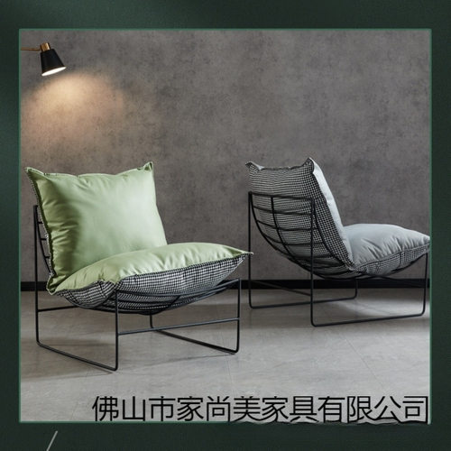 极简轻奢小户型网红单人舒适沙发客厅阳台休闲铁艺小沙发椅http: