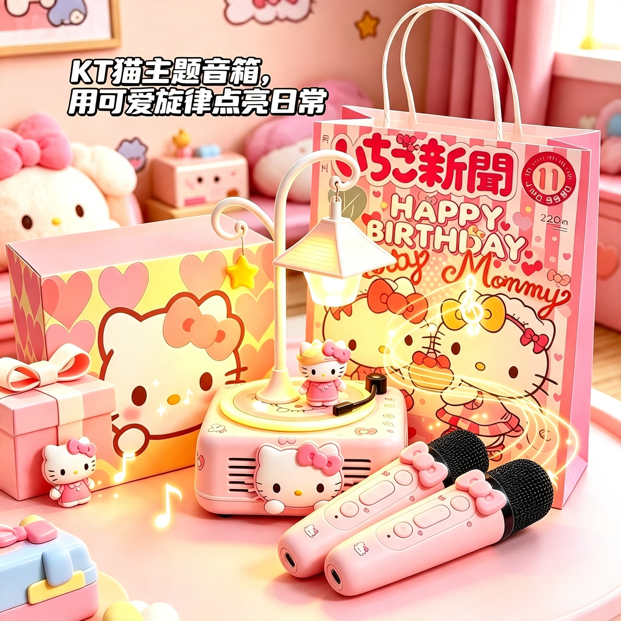 Hellokitty氛围灯音响生日礼物送女生朋友闺蜜实用新款音响小夜灯