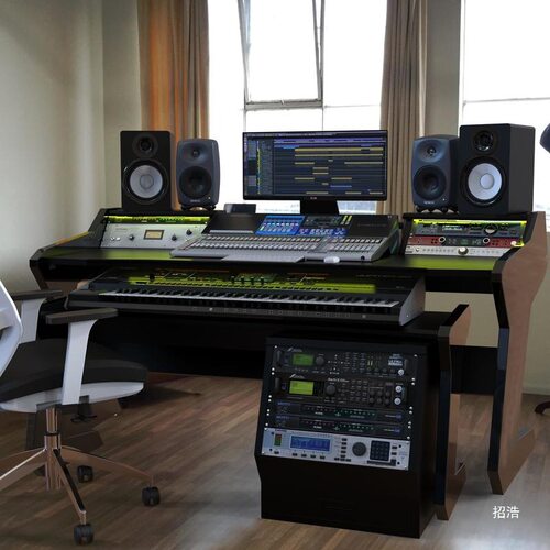 实木编曲桌录音棚工作台音乐制作midi桌子混音电钢电子琴钢琴琴桌