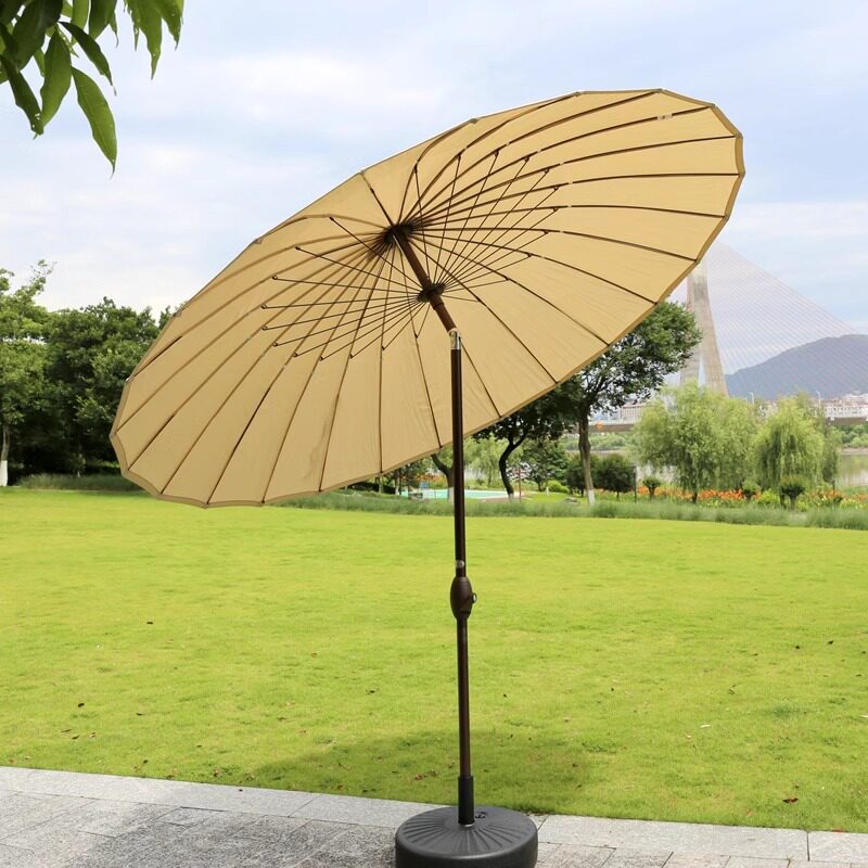 户外伞中柱伞室外太阳伞庭院休闲遮阳民宿花园阳台折叠古风中式伞图片