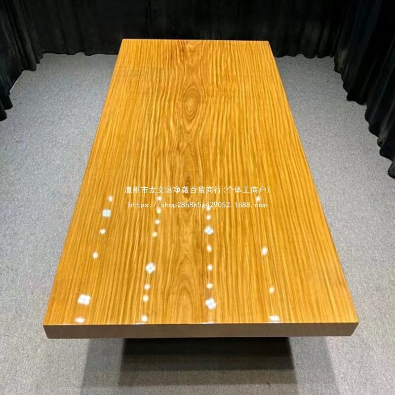 去客厅化大板书桌实木大板茶桌 非洲柚木餐桌 原木色办公桌工作台