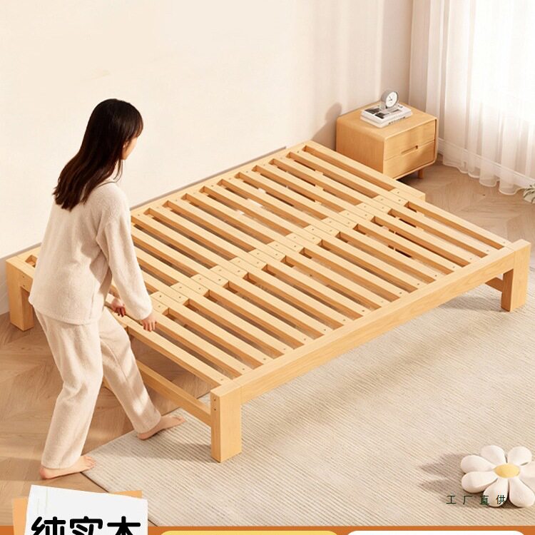 全实木沙发床折叠两用客厅小户型简易伸缩床多功能拼接床可抽拉床图片
