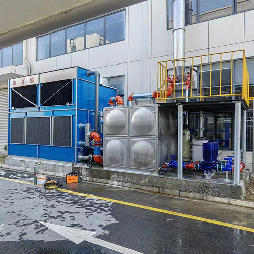 烧结炉闭式横流不锈钢冷却水塔上门安装管道水箱水泵软水器优惠